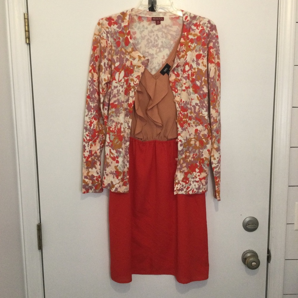 Mossimo Dress and Merona‎ cardigan set womens size M